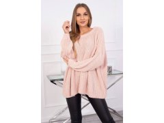 Široký oversize svetr pudrově růžový