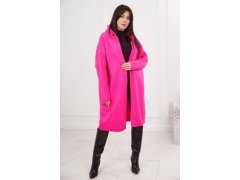 Kardigan s kapucí růžový neon