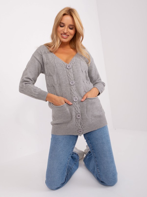 Dámský svetr AT SW 2241.36P šedý - Wool Fashion - svetry