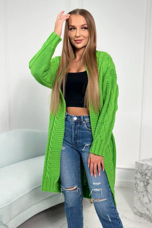 Světle zelený kostkovaný svetr - Dámské oblečení svetry