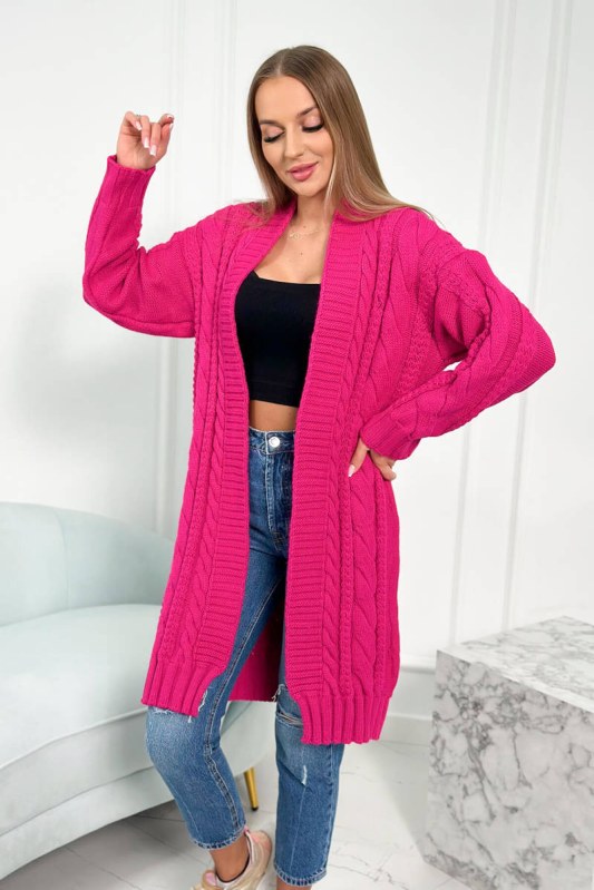 Fuchsiový kostkovaný svetr - Dámské oblečení svetry