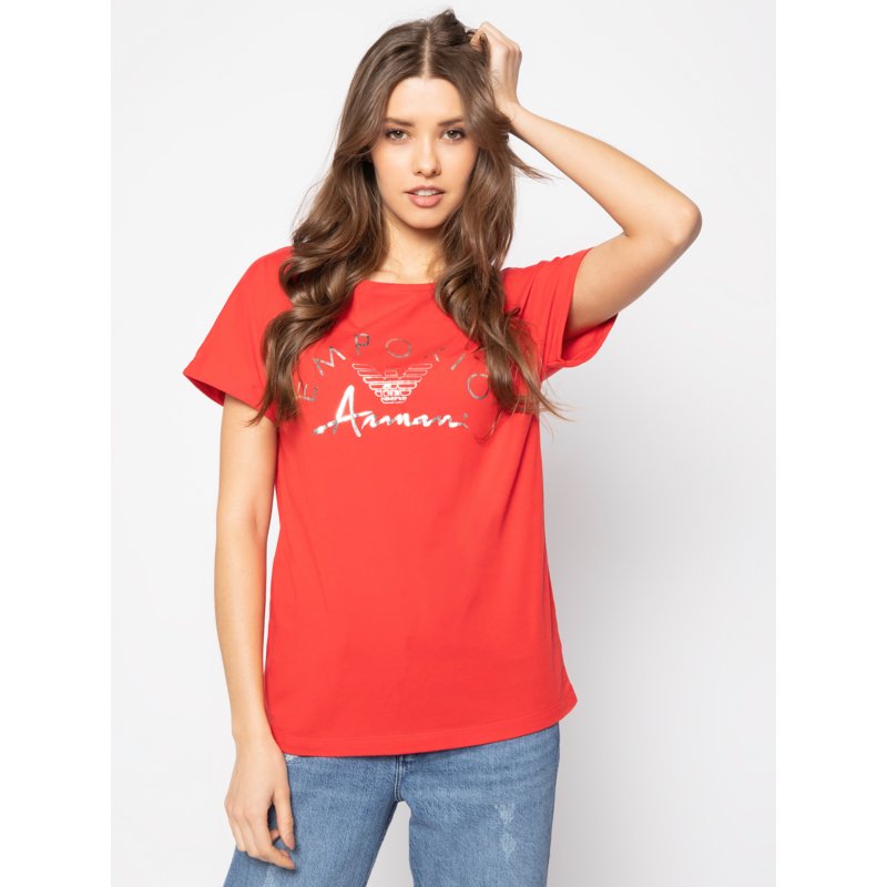 Dámské tričko 164340 0P291 00074 červená - Emporio Armani - Dámské oblečení trika
