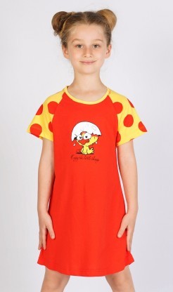 Dětská noční košile s krátkým rukávem Malé kuře - Pyžama a župany Děti Holky Dívčí noční košile Dívčí noční košile s krátkým rukávem