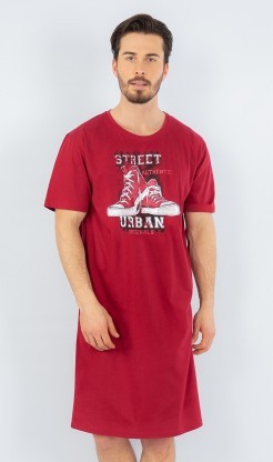 Pánská noční košile s krátkým rukávem Tenisky - Pyžama a župany Muži Pánské noční košile Nadměrné pánské noční košile