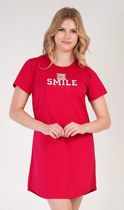 Dámská noční košile s krátkým rukávem Méďa Smile - Pyžama a župany Ženy Dámské noční košile Dámské noční košile s krátkým rukávem