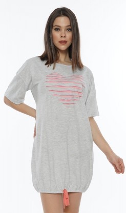 Dámské domácí šaty s krátkým rukávem Srdce - Pyžama a župany Ženy Dámské noční košile Dámské noční košile s krátkým rukávem
