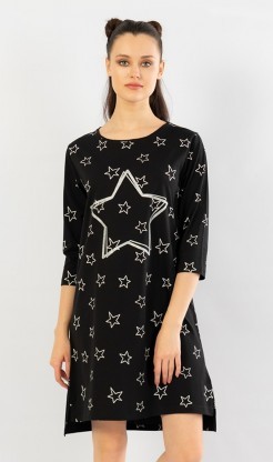Dámská noční košile s tříčtvrtečním rukávem Big star - Pyžama a župany Ženy Dámské noční košile Dámské noční košile s tříčtvrtečním rukávem