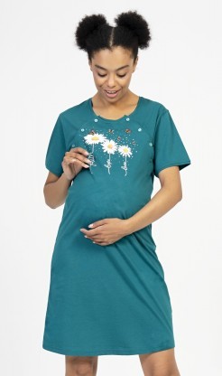 Dámská noční košile mateřská Kopretiny - Pyžama a župany Ženy Dámské noční košile Kojící noční košile Kojící noční košile s krátkým rukávem