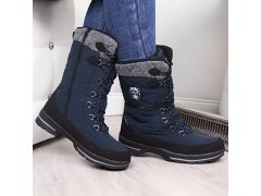 Dámské nepromokavé sněhové boty sn10/23 tmavě modrá s šedou - american Club