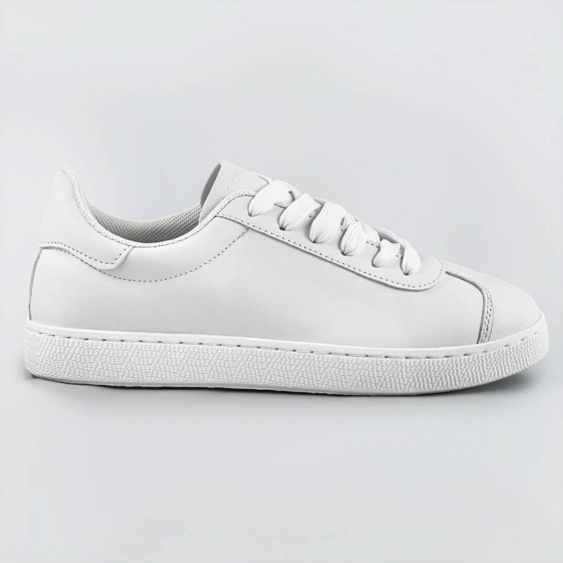 Bílé dámské šněrovací sneakersy (BF-025) - Dámské boty tenisky