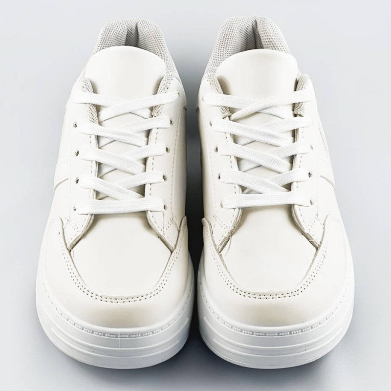 Bílé dámské sportovní šněrovací boty (S070) - Dámské boty tenisky