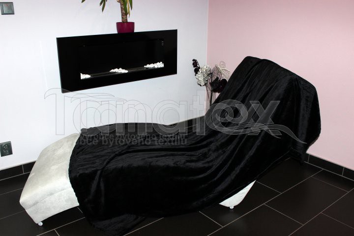 Deka Mikro - černá hladká - Přehoz na postel a deky Deky 200x220