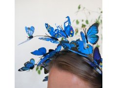 Čelenka s motýlky - modrá 5