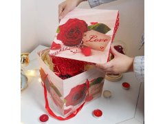 Dárková krabička 22 cm - valentýnská růže 1