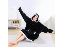 Hřejivá mikinová deka - černá 5