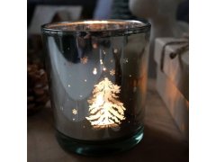 Svícen na čajovou svíčku - zimní les 4