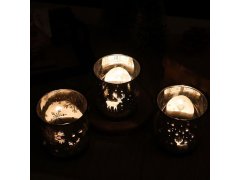 Svícen na čajovou svíčku - zimní les 6