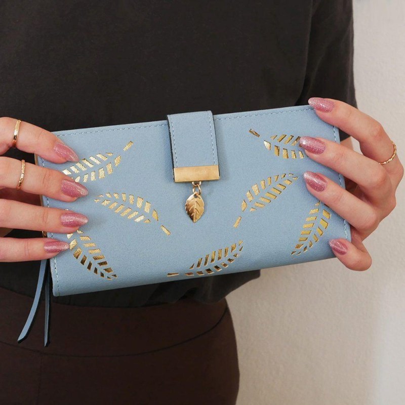 Dámská peněženka s peříčkem - modrá - Dárky