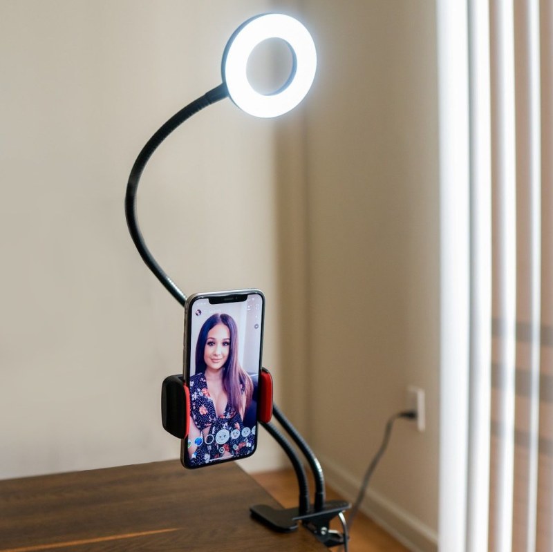 Selfie držák na telefon s LED přisvícením - Dárky