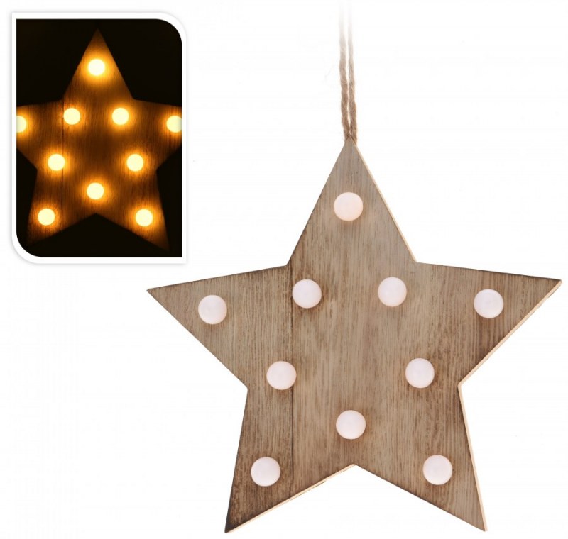 Svítící hvězda - led - 18cm - Vánoční dekorace