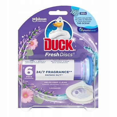WC Duck Fresh Discs 36ml Levandule - WC přípravky Závěsy na WC a pissoárové kostky