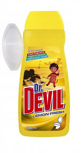 Dr.Devil WC gel 400ml Lemon Fresh - WC přípravky Závěsy na WC a pissoárové kostky