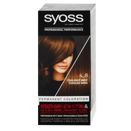 Syoss barva 4-8 čokoládově hnědý - Péče o tělo Barvy na vlasy