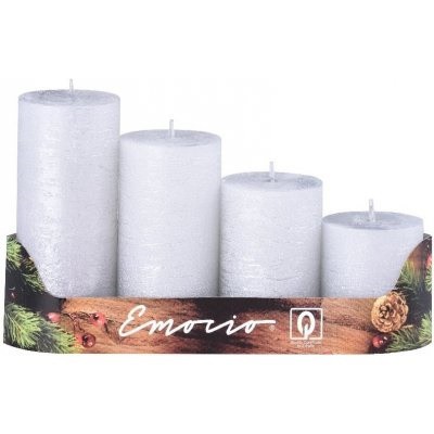 Svíčky adventní Stříbrná 4 x stupňované, - Svíčky, svícny a lampové oleje Svíčky