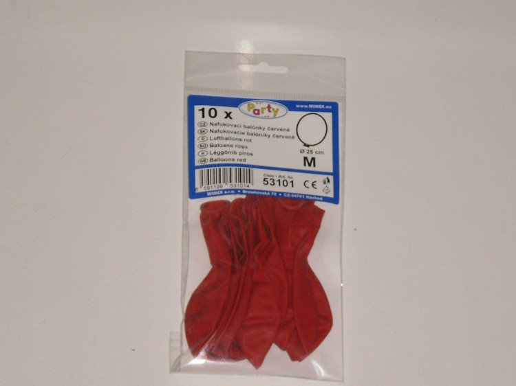 Nafukovací balonky červené 10ks 53101 - Restaurace a rauty Dekorace