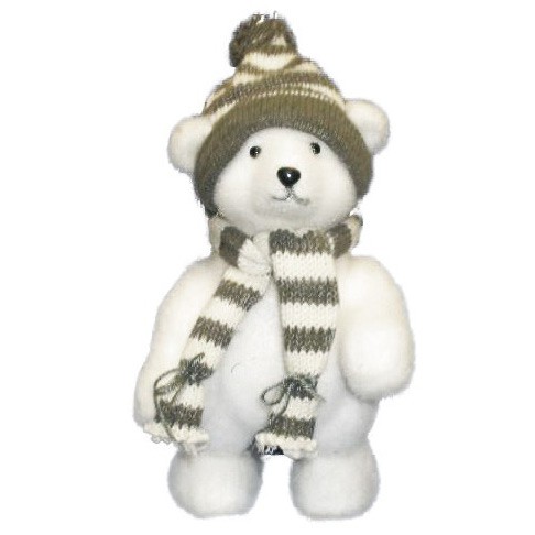 Lední medvěd 40cm s čepicí a šálou - Nezařazené