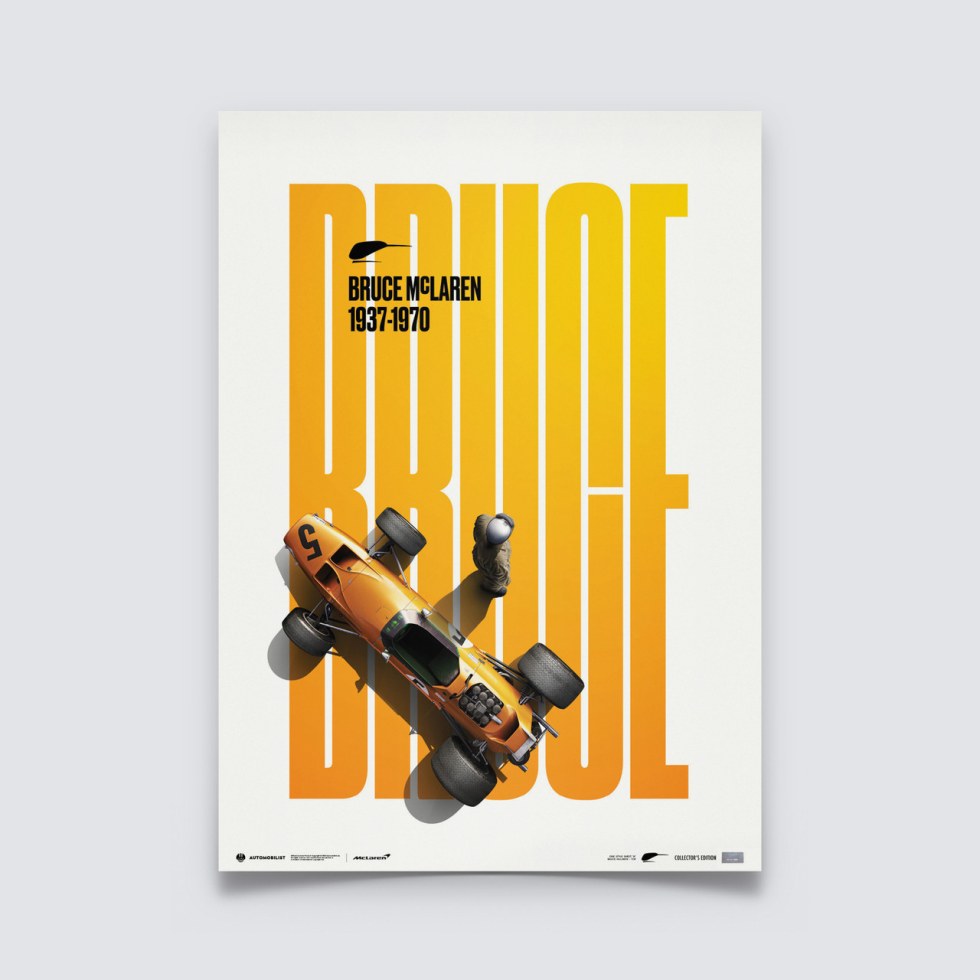 Automobilist Posters | McLaren - Bruce McLaren Special - Spa-Francorchamps Circuit - 1968 - Papaya Orange | Collector´s Edition - Další zboží F1 Collector´s Edition