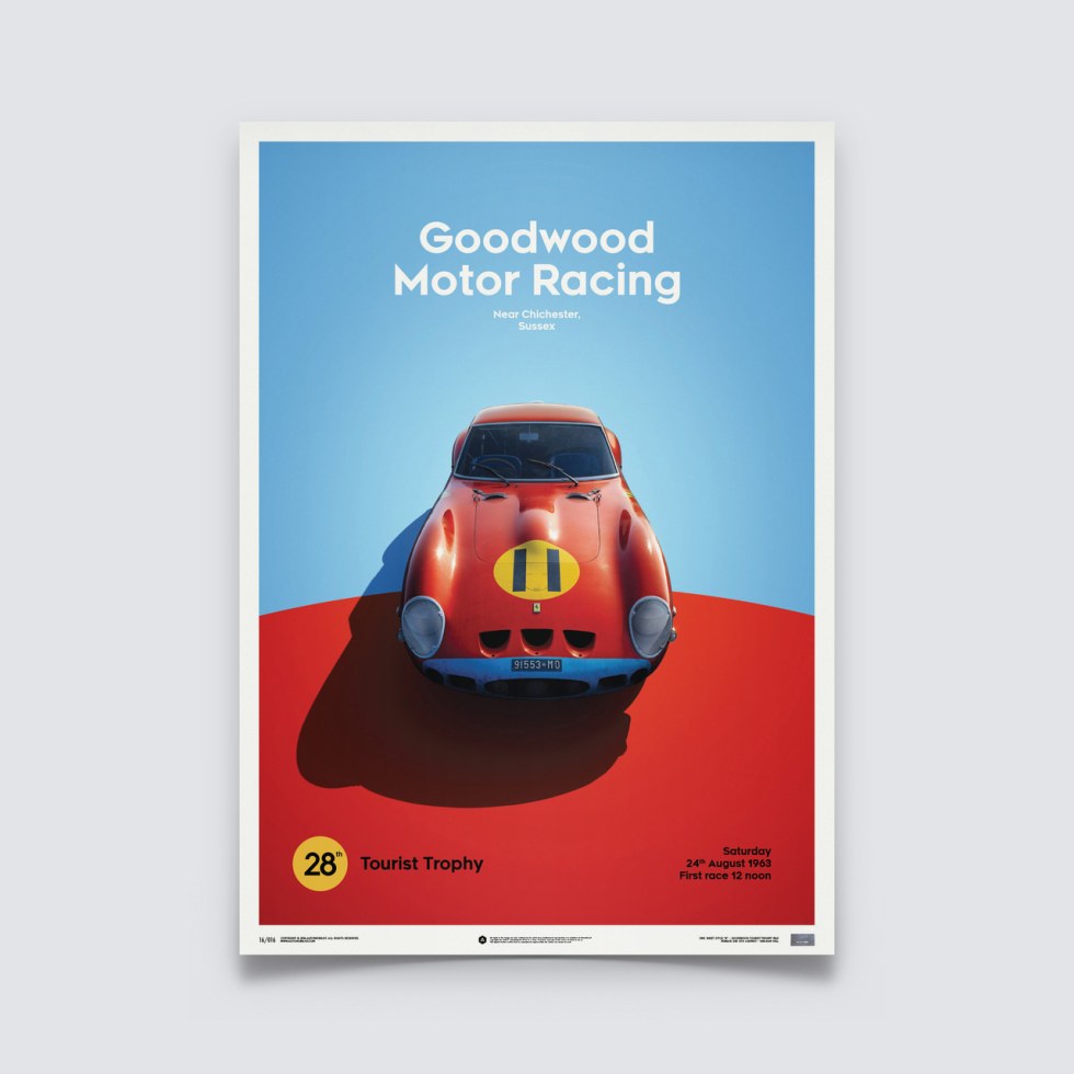 Automobilist Posters | Ferrari 250 GTO - Goodwood TT - 1963 - Red | Limited Edition - Další zboží F1 Plakáty