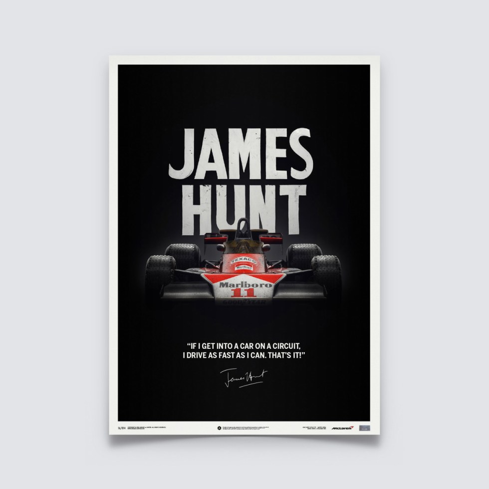 McLaren M23 - James Hunt - Quote - Japanese GP - 1976 - Limited Poster - Další zboží F1 Plakáty