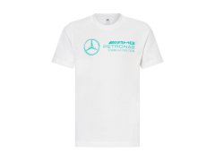 Mercedes AMG Petronas F1 2026 pánské tričko DNA s velkým logem bílé