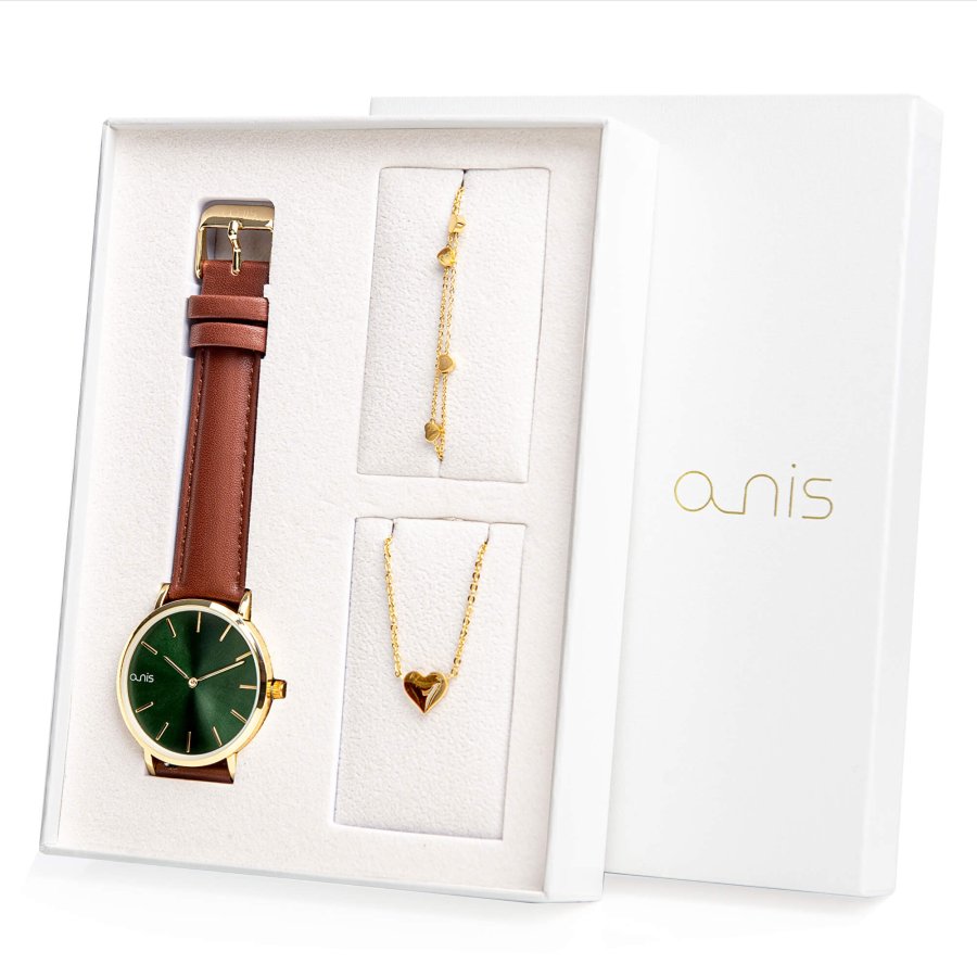 A-NIS Set hodinek, náhrdelníku a náramku AS100-27 - Hodinky A-NIS