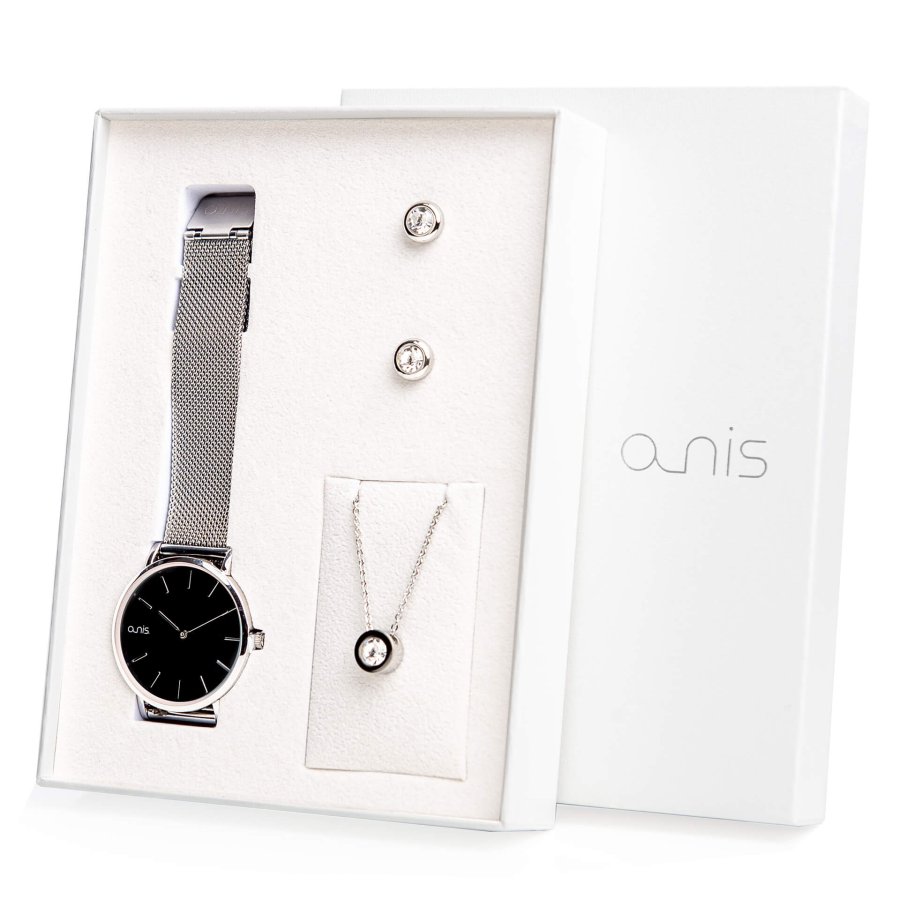 A-NIS Set hodinek, náhrdelníku a náušnic AS100-04 - Hodinky A-NIS