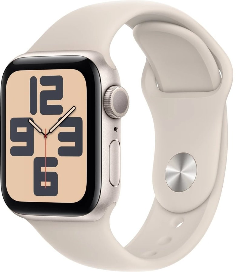 Apple Apple Watch SE (2023) Cellular 40mm sportovní silikonový řemínek hvězdně bílý S/M - Hodinky Chytré hodinky Apple
