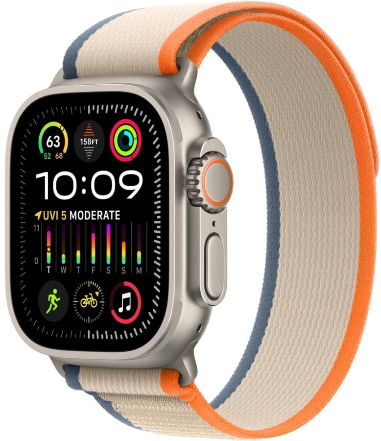 Apple Apple Watch Ultra 2 49mm titanová s oranžovobéžovým trailovým tahem M/L - Hodinky Chytré hodinky Apple