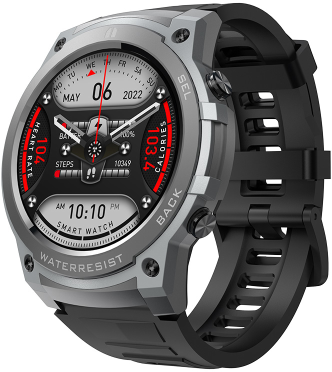 Wotchi AMOLED Smartwatch DM55 – Grey – Black - Hodinky Chytré hodinky Wotchi