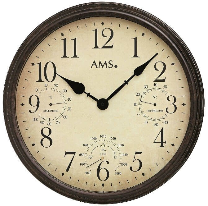 AMS Design Nástěnné hodiny s teploměrem, barometrem a vlhkoměrem 9463 - Hodiny a budíky Nástěnné hodiny
