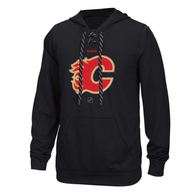 Mikina Center Ice TNT Logo Reflect Performance Hoodie - Black Flames - Calgary Flames Mikiny