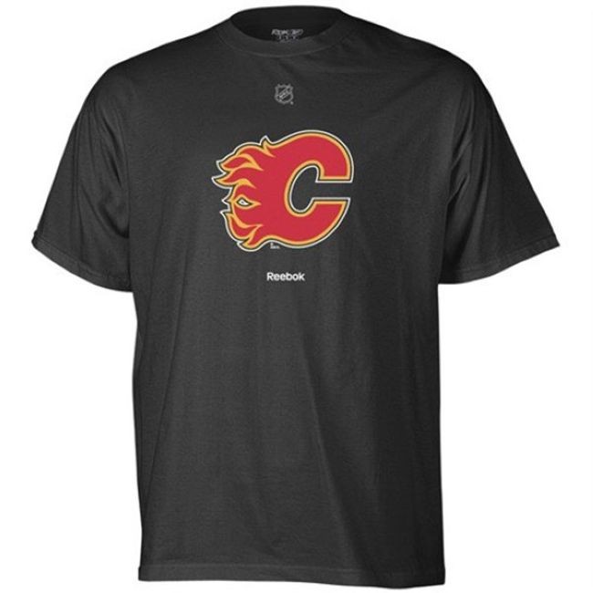 Tričko - Primary Logo - - černé Flames - Calgary Flames Trička