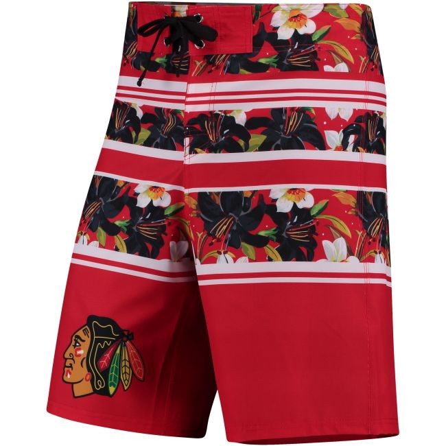 Plavky Floral Stripe Boardshorts Blackhawks - Chicago Blackhawks Ostatní