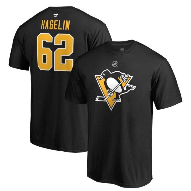 Tričko 62 Carl Hagelin Stack Logo Name & Number Penguins - Pittsburgh Penguins Trička