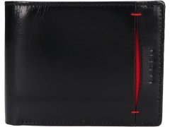 Lagen Pánská kožená peněženka 50749 BLACK/RED