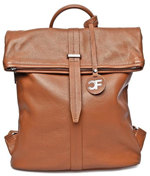 Carla Ferreri Dámský kožený batoh CF1884 Cognac - Batohy Fashion batohy