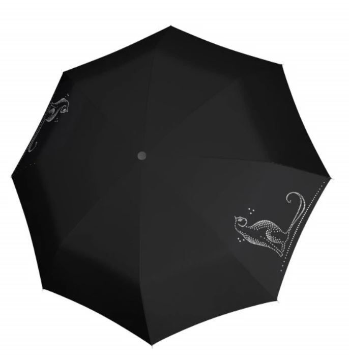 Doppler Dámský skládací deštník Fiber Magic Sparkling Cat 746165PS - Deštníky Skládací deštníky Automatické skládací deštníky