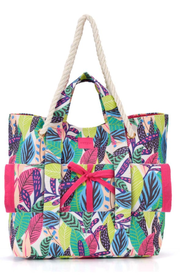 Emanuela Biffoli Dámská plážová taška + plážová podložka 22030 pink - Tašky Plážové tašky