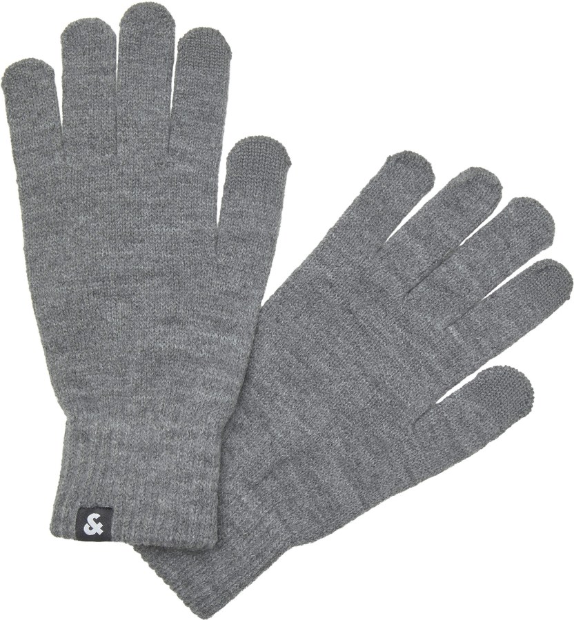 Jack a Jones Pánské rukavice JACBARRY 12159459 Grey Melange - Šátky
