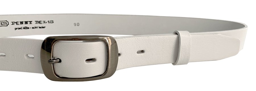 Penny Belts Dámský kožený opasek 19000 White 105 cm - Opasky Kožené opasky